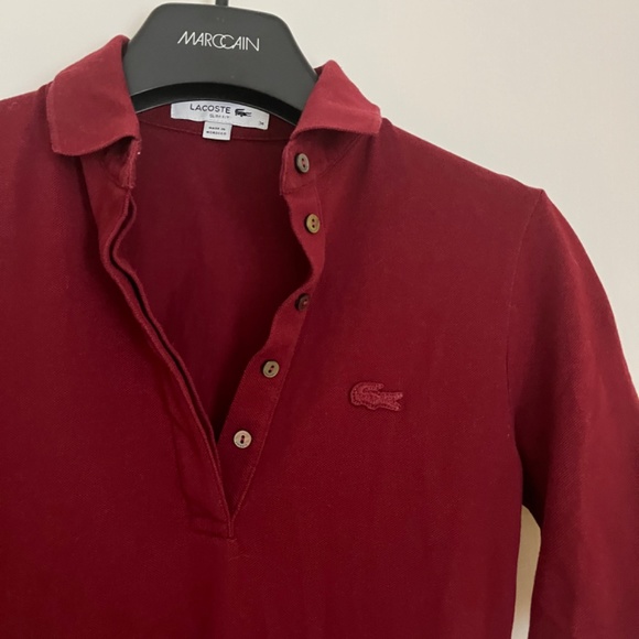 Lacoste Dark Red Slim Fit Dress Cotton - Picture 2 of 4